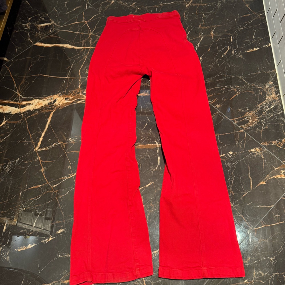 Revice Denim Roller girl flares Red High-Waisted Pants - Picture 6 of 7